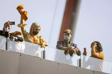 La reine Maxima des Pays-Bas sur le circuit de Zandvoort, le 5 septembre 2021