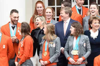 La reine Maxima, le roi Willem-Alexander et la princesse Margriet des Pays-Bas à La Haye, le 23 mars 2018