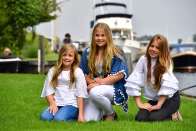 Les princesses Ariane, Catharina-Amalia et Alexia des Pays-Bas à Warmond, le 7 juillet 2017
