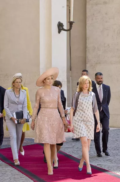 La reine Maxima des Pays-Bas avec Laura Mattarella à Rome, le 20 juin 2017