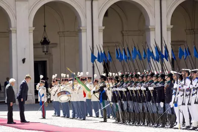 Le roi Willem-Alexander des Pays-Bas et le président italien Sergio Mattarella à Rome, le 20 juin 2017