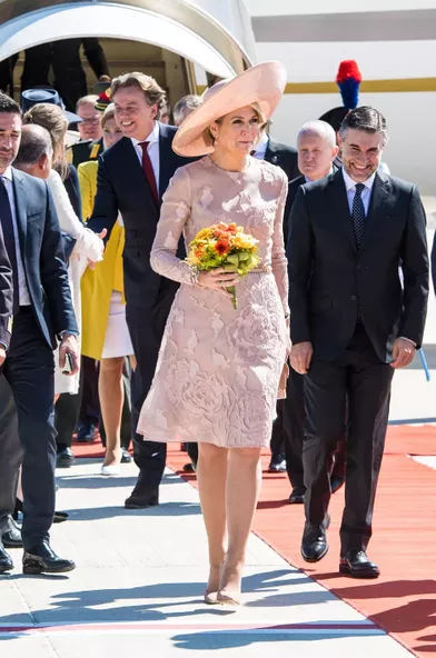 La reine Maxima des Pays-Bas arrive à Rome, le 20 juin 2017