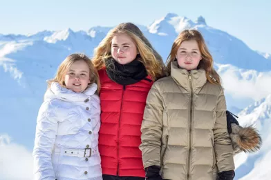 Les princesses Ariane, Catharina-Amalia et Alexia des Pays-Bas à Lech, le 26 février 2018