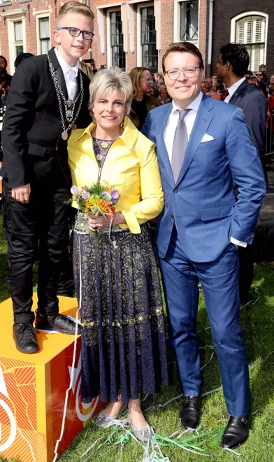 La princesse Laurentien et le prince Constantijn des Pays-Bas, à Groningen le 27 avril 2018