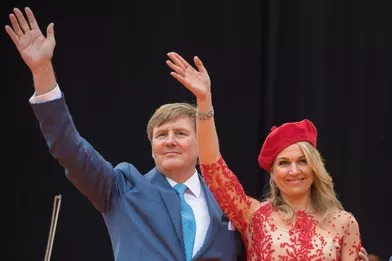 La reine Maxima et le roi Willem-Alexander des Pays-Bas à Groningen, le 27 avril 2018