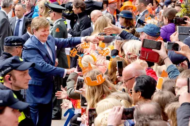 Le roi Willem-Alexander des Pays-Bas à Groningen, le 27 avril 2018
