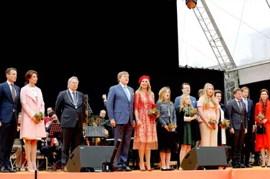 La famille royale des Pays-Bas, à Groningen le 27 avril 2018