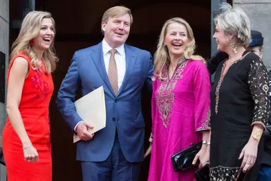 La reine Maxima et le roi Willem-Alexander avec les princesses Mabel et Laurentien à Amsterdam, le 15 décembre 2016