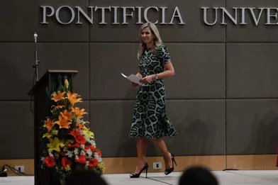 La reine Maxima des Pays-Bas à l'Université catholique argentine à Buenos-Aires, le 11 octobre 2016