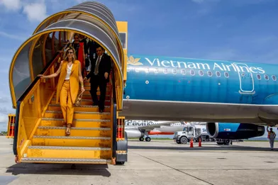 La reine Maxima des Pays-Bas à son arrivée à Da Lat au Vietnam, le 30 mai 2017