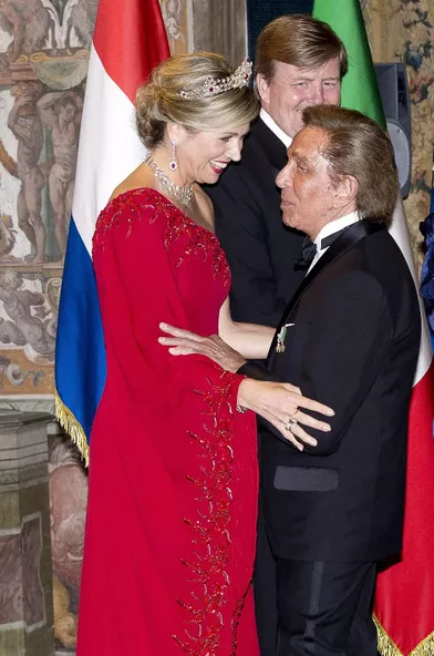 La reine Maxima des Pays-Bas avec Valentino à Rome, le 20 juin 2017