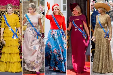 Les looks de la reine Maxima des Pays-Bas au Prinsjesdag, en 2020, 2015, 2021, 2019 et 2013