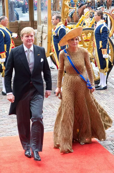 La reine Maxima des Pays-Bas en Jan Taminiau pour le Prinsjesdag, le 17 septembre 2013