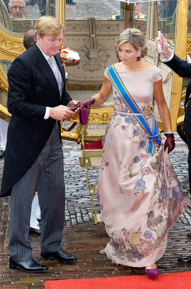 La reine Maxima des Pays-Bas en Jan Taminiau pour le Prinsjesdag, le 15 septembre 2015