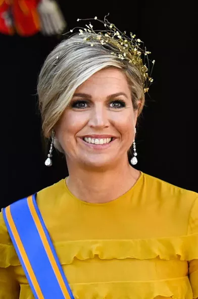 La coiffure de la reine Maxima des Pays-Bas au Prinsjesdag, le 15 septembre 2020
