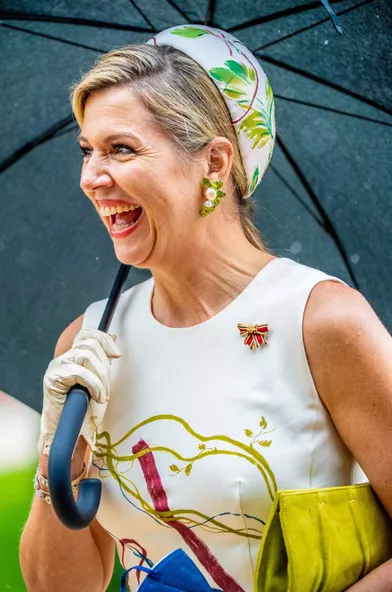 Le chapeau de la reine Maxima des Pays-Bas à Berlin, le 5 juillet 2021