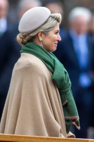 Le chapeau de la reine Maxima des Pays-Bas à Oslo, le 9 novembre 2021