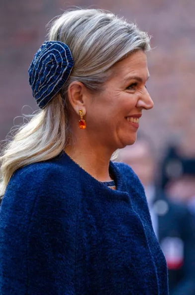 Le bibi de la reine Maxima des Pays-Bas à Oslo, le 10 novembre 2021