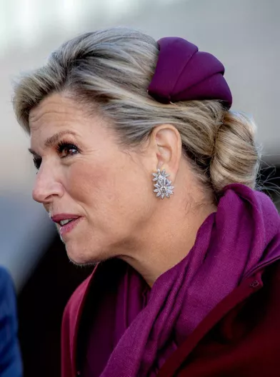 Les boucles d'oreille dela reine Maxima des Pays-Bas à Oslo, le 11 novembre 2021
