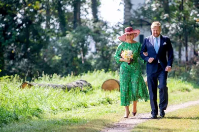 La reine Maxima et le roi Willem-Alexander des Pays-BasàOlst-Wijhe dans le Salland, le 14 septembre 2021