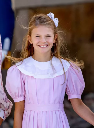 La princesse Estelle de Suède, à Drottningholm le 14 août 2021