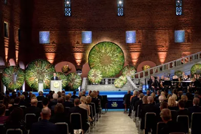 La cérémonie des prix Nobel àStockholm, le 10 décembre 2021