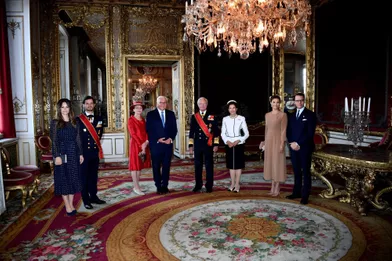 La famille royale deSuède avec le couple présidentiel allemand à Stockholm, le 7 septembre 2021