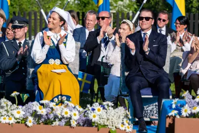La princesse Victoria de Suède avec le prince Daniel àSkansen, le 6 juin 2021