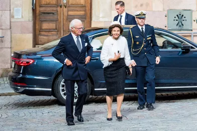 Le roi Carl XVI Gustaf et la reine Silvia de Suède à Stockholm, le 8 septembre 2020