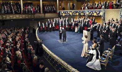 Remis des prix Nobel par le roi Carl XVI Gustaf de Suède à Stockholm, le 10 décembre 2019