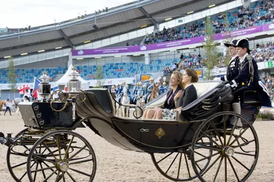 La princesse Madeleine de Suède dans le stade Ullevi de Göteborg, le 21 août 2017