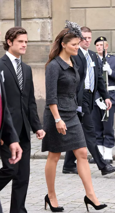 La princesse Victoria de Suède lors de la rentrée parlementaire à Stockholm, le 17 septembre 2008