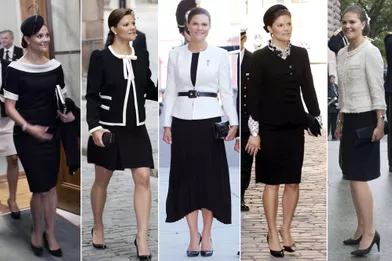 La princesse Victoria de Suède à la rentrée parlementaire à Stockholm en 2013, 2011, 2021, 2009 et 2012