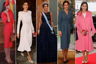 Looks de la reine Letizia d'Espagne à Stockholm, les 24 et 25 novembre 2021