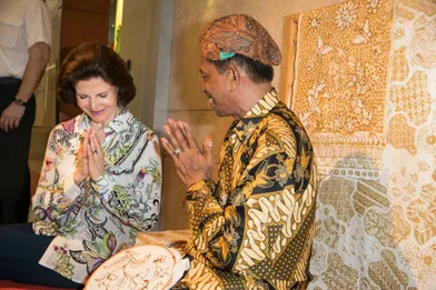La reine Silvia de Suède à Jakarta, le 21 mai 2017