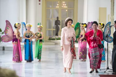La reine Silvia de Suède à Jakarta, le 22 mai 2017