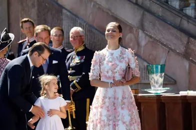 La princesse Victoria, son mari Daniel et la princesse Estelleaux 40 ans de la princesse Victoria, le 14 juillet 2017.