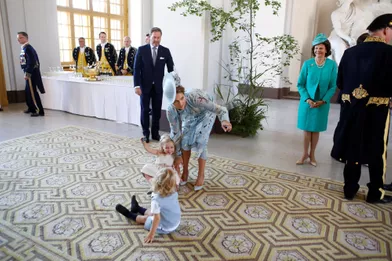 La princesse Madeleine et la princesse Leonoreaux 40 ans de la princesse Victoria, le 14 juillet 2017.