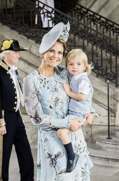 La princesse Madeleine et le prince Nicolasaux 40 ans de la princesse Victoria, le 14 juillet 2017.