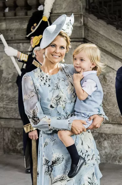 La princesse Madeleine et le prince Nicolasaux 40 ans de la princesse Victoria, le 14 juillet 2017.