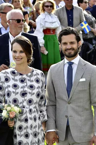 La princesse Sofia et le prince Carl Philipaux 40 ans de la princesse Victoria, le 14 juillet 2017.