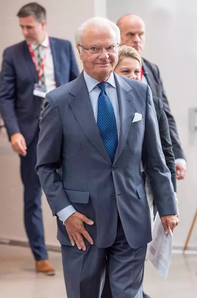 Le roi Carl XVI Gustaf de Suède à Gustavsberg, le 14 septembre 2017