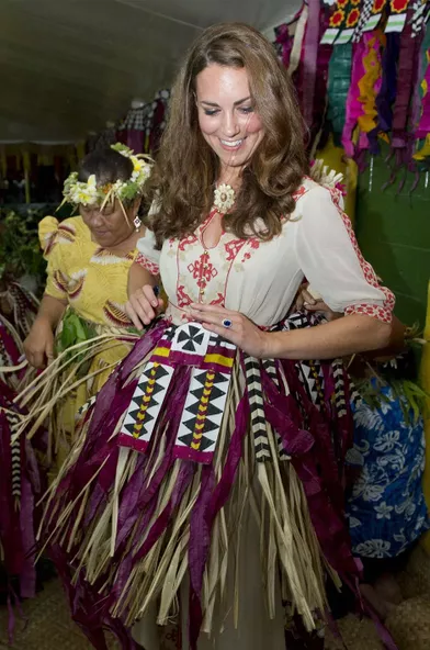 Kate Middleton à Tuvalu en Océanie le 18 septembre 2012.