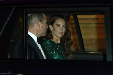 Kate et William à l'émission télévisée du Royal Variety Performance le 18 novembre 2021.