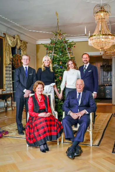 Portrait de Noël de la famille royale de Norvège, le 20 décembre 2021