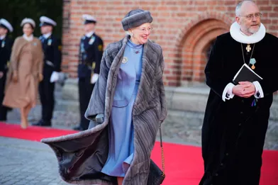 La reine Margrethe II de Danemark àRoskilde, le 14 janvier 2022