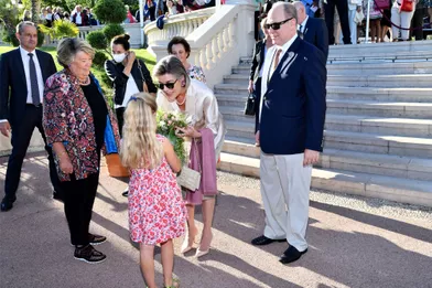 La princesse Caroline de Hanovre et le prince Albert II de Monaco à Monaco, le 16 octobre 2021