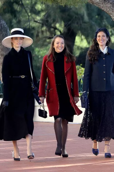 Beatrice Borromeo, Alexandra de Hanovre et Tatiana Santo Domingoà la Fête nationale monégasque à Monaco le 19 novembre 2021