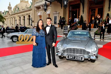 Marie et Louis Ducruetà la première du film James Bond «Mourir Peut Attendre» au Casino de Monaco le 29 septembre 2021