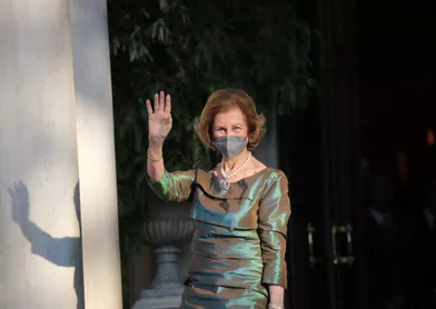 L'ex-reine Sofia d'Espagne à Athènes, le 23 octobre 2021
